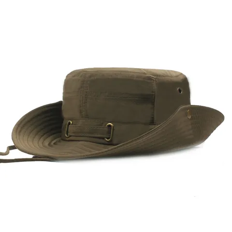 Chapeau Boonie Protection Solaire Plein Air Pour Hommes Femmes Nylon Respirant Large Bord Pêche Randonnée Camping Safari Avec Mentonnière Réglable