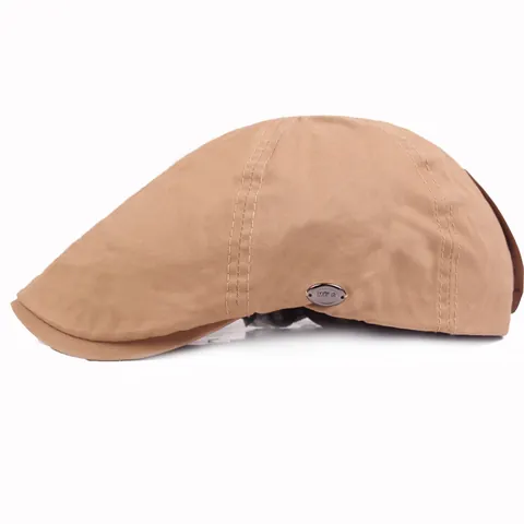 Berretto da Uomo Casual in 100% Cotone Coppola Tinta Unita Regolabile Stile Britannico Cappello Ivy Newsboy per Esterno Quotidiano