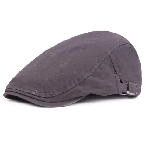 Béret-Casquette Classique en Coton Pour Hommes Femmes Réglable Chapeau Newsboy Ivy Vintage Couleur Unie Protection Solaire Respirant Béret Casquette Cabbie
