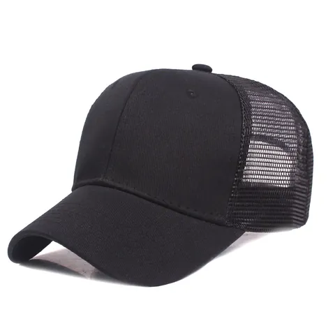 Unisex Mesh Baseball Cap Summer Breathable Trucker Hat Outdoor Adjustable Sun Hat Solid Color Cotton Polyester Sport Hat