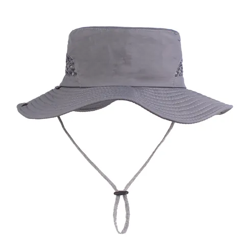 Unisex Outdoor Mesh Atmungsaktiver Anglerhut Breite Krempe Sonnenschutz Fischerhut Wandern Angeln Safari Kappe Mit Kinnriemen