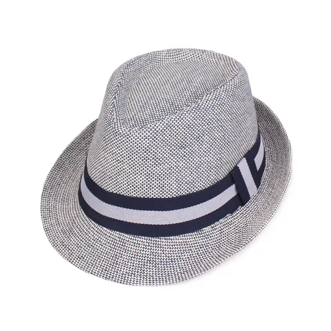 Men Women Paper Straw Fedora Hat Striped Ribbon Band Breathable Panama Sun Jazz Hat For Summer Beach Travel Vacation