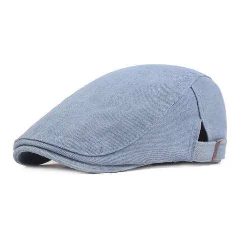 Berretto Piatto Denim Vintage Unisex Regolabile Cappello Newsboy Beret per Uomo Donna Casual All'aperto Parasole Ivy Cabbie Cappello