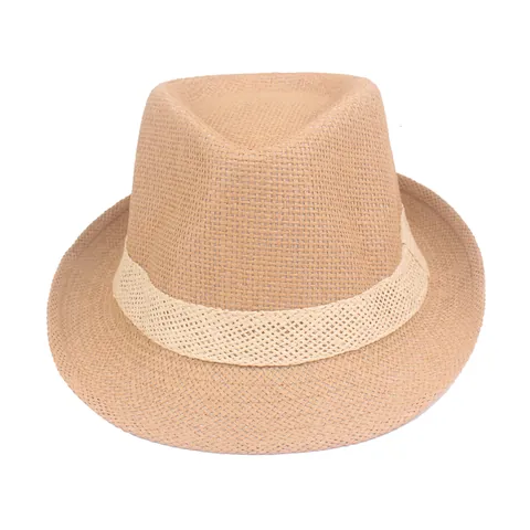 Chapeau Fedora en Paille de Papier d'Été Pour Hommes Femmes Respirant Pare-soleil Chapeau de Jazz Avec Bande Décorative Chapeau de Soleil