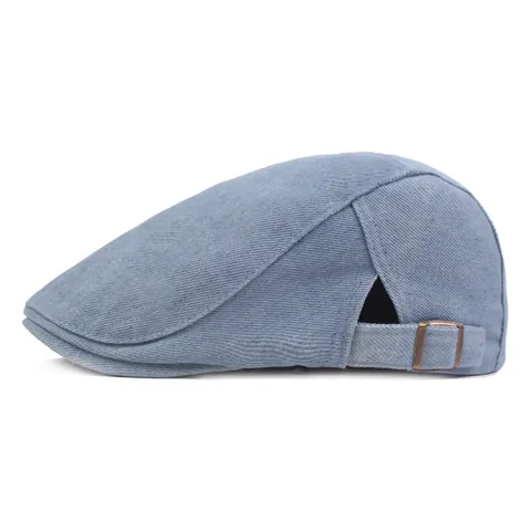 Berretto Piatto Denim Vintage Unisex Regolabile Cappello Newsboy Beret per Uomo Donna Casual All'aperto Parasole Ivy Cabbie Cappello