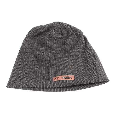 Cotton Blend Ribbed Knit Slouchy Beanie For Men Women Korean Style Winter Warm Skull Cap With Leather Patch Fishbone Decor