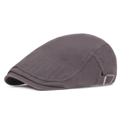Gorra Plana de Algodón para Hombre Ajustable Gorro Ivy Newsboy Rétro Color Sólido Protección Solar Informal para Mujer