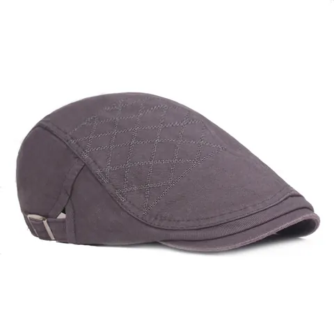 Gorra Plana de Algodón para Hombre Ajustable Gorro Ivy Newsboy Rétro Color Sólido Protección Solar Informal para Mujer