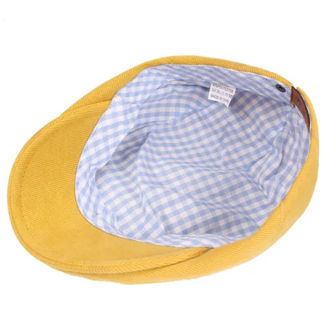 Gorra de Vendedor de Periódicos Unisex Vintage de Mezcla de Algodón Tejido Ajustable Color Sólido Boina Plana Casual Sombrilla