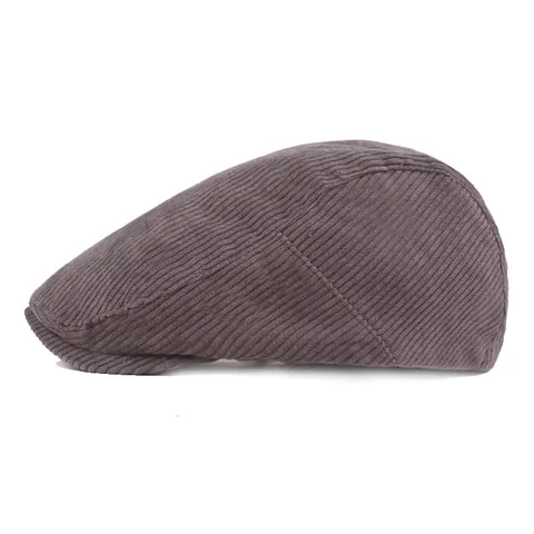 Retro Corduroy Gestreepte Baret Hoed Voor Mannen Vrouwen Katoen Newsboy Cap Verstelbaar Flat Ivy Cabbie Cap Herfst Winter Warme Hoed