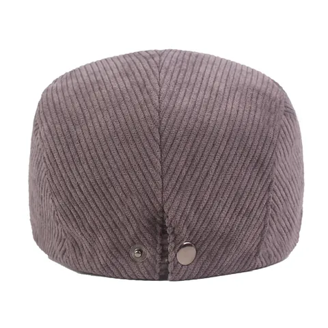 Retro Corduroy Gestreepte Baret Hoed Voor Mannen Vrouwen Katoen Newsboy Cap Verstelbaar Flat Ivy Cabbie Cap Herfst Winter Warme Hoed
