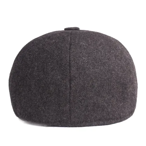 Béret en Laine Vintage Pour Hommes Femmes Automne Hiver Chaud Béret Plat Couleur Unie Casquette Newsboy Style Gatsby Classique