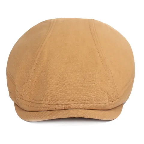 Béret Vintage en Coton pour Hommes Femmes Casquette Plate Réglable Couleur Unie Respirant Protection Solaire Casquette Décontractée Accessoires de Plein Air