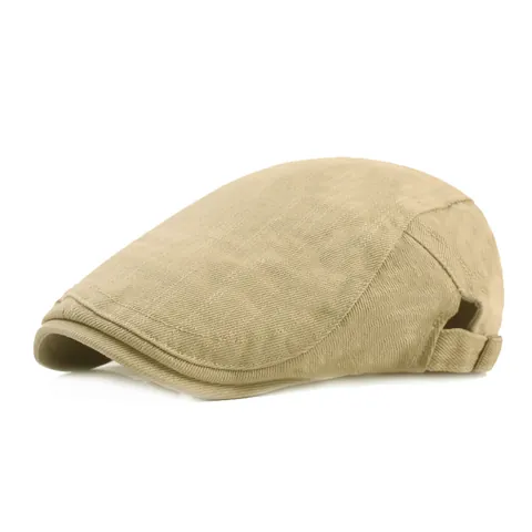 Béret Plat Vintage Britannique Unisexe en Coton Réglable Casquette Plate Pour Hommes Femmes Protection Solaire Extérieure Respirant Chapeau Décontracté