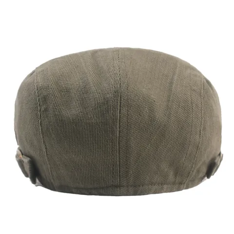 Béret Plat Vintage Britannique Unisexe en Coton Réglable Casquette Plate Pour Hommes Femmes Protection Solaire Extérieure Respirant Chapeau Décontracté
