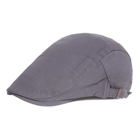 Men's Vintage Cotton Flat Cap Adjustable British Style Newsboy Ivy Hat Solid Color Breathable Sun Protection Outdoor Cap