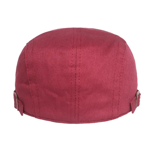 Men's Vintage Cotton Flat Cap Adjustable British Style Newsboy Ivy Hat Solid Color Breathable Sun Protection Outdoor Cap