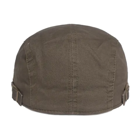 Béret Vintage en Coton pour Hommes Décoration Fermeture Éclair Lettre Follow Me Chapeau Plat Ajustable pour Loisirs de Plein Air
