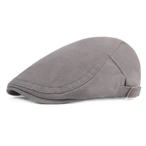 Gorra Plana de Algodón Vintage para Hombre Mujer Ajustable Color Sólido Retro Gorra Transpirable Protección Solar al Aire Libre Ivy Hat