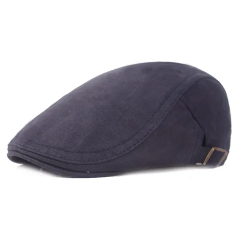 Gorra Plana de Algodón Vintage para Hombre Mujer Ajustable Color Sólido Retro Gorra Transpirable Protección Solar al Aire Libre Ivy Hat