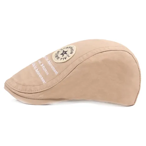 Béret en Coton Broderie Étoile Casquette Ivy pour Homme Femme Décontracté Protection Solaire Réglable Casquette Plate Vintage