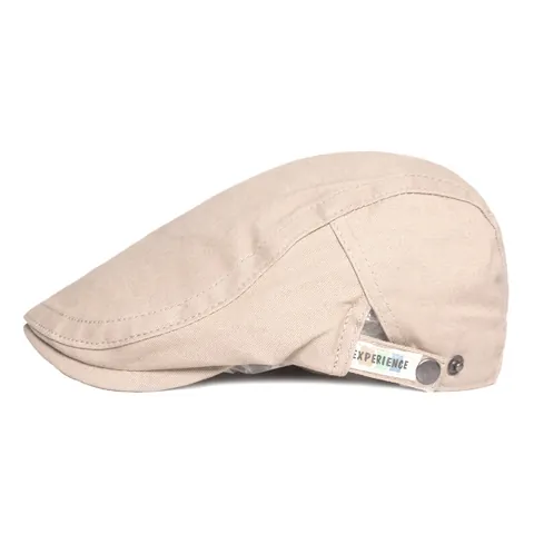 Béret Plat 100% Coton Couleur Unie Chapeau Ivy Réglable Boucle Métal Vintage Newsboy Cap pour Hommes Femmes Voyage Extérieur