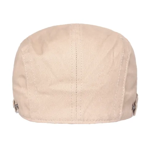 Béret Plat 100% Coton Couleur Unie Chapeau Ivy Réglable Boucle Métal Vintage Newsboy Cap pour Hommes Femmes Voyage Extérieur