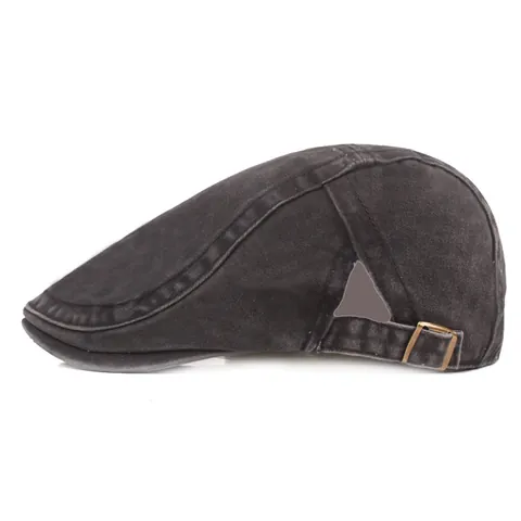 Gorra Plana Vintage de Algodón Lavado Para Hombre Mujer Newsboy Beret Sombrero Ajustable Casual Exterior Cálido Invierno