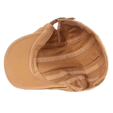 Casquette Plate Vintage en Coton pour Hommes Femmes Béret Réglable Style Britannique Décontracté Casquette Newsboy Pare-soleil Accessoire Extérieur