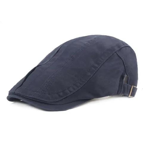 Casquette Plate Vintage en Coton pour Hommes Femmes Béret Réglable Style Britannique Décontracté Casquette Newsboy Pare-soleil Accessoire Extérieur