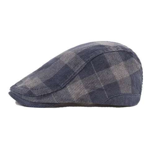 Vintage Karo Cord Schirmmütze Für Damen Herren Einstellbar Britischer Stil Ivy Newsboy Mütze Warm Herbst Winter Baskenmütze