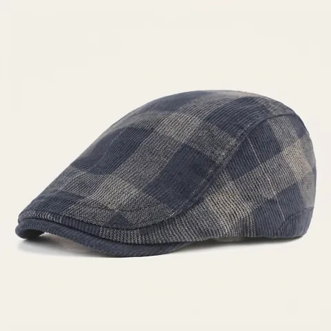 Vintage Karo Cord Schirmmütze Für Damen Herren Einstellbar Britischer Stil Ivy Newsboy Mütze Warm Herbst Winter Baskenmütze