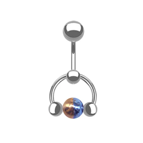 316L Edelstahl Bauchnabelpiercing Mit Kunststein Perle Gebogene Barbell Nabel Piercing Körperschmuck Für Damen