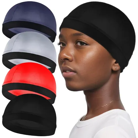 Kids Satin Wave Cap Silky Dome Cap Traspirante Fascia Elastica Cappello da Notte Per Waves Cura Dei Capelli Copricapo