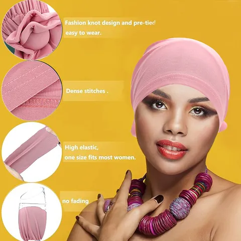 Cappello Turbante Traspirante alla Moda da Donna con Grande Fiore in Spugna 3D Copricapo Pieghettato Stile Africano Accessori per Capelli