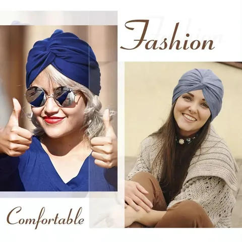 Gorro Turbante Elástico Para Mujer Nudo Torcido Envoltura De Cabeza Color Sólido Suave Pañuelo Diario Hijab