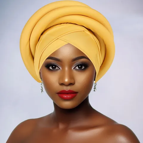 Afrikanische Turban Mütze Für Damen 3D Geflochten Crossover Ethno Stil Polyester Kopftuch Warm Winddicht Mode Haarschmuck