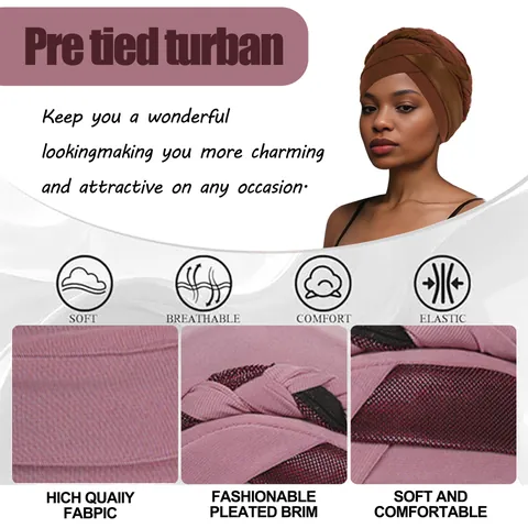 Cappello Turbante Intrecciato da Donna a Incrocio con Filo Metallico Lucido Copricapo Etnico Elastico per Feste e Matrimoni