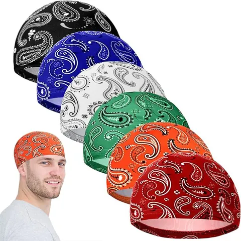 Zuccotto da Uomo con Stampa Paisley Traspirante Sottocasco Beanie per Ciclismo Motociclismo Sport Cappello Antisudore