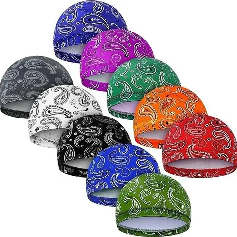 Zuccotto da Uomo con Stampa Paisley Traspirante Sottocasco Beanie per Ciclismo Motociclismo Sport Cappello Antisudore