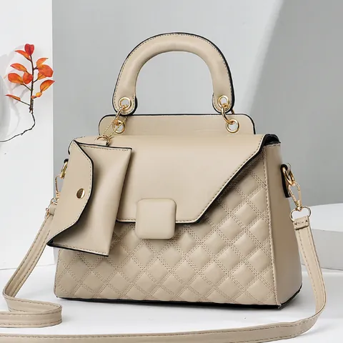 Damen Mode PU Leder Rautensteppung Handtasche Mit Mini Münzfach Stilvolle Umhängetasche Weiche Satchel Täglicher Beutel
