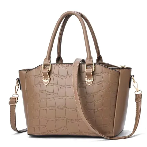 Borsa Tote da Donna a Grande Capacità con Motivo a Coccodrillo Elegante Borsa a Mano in Pelle PU con Tracolla Regolabile