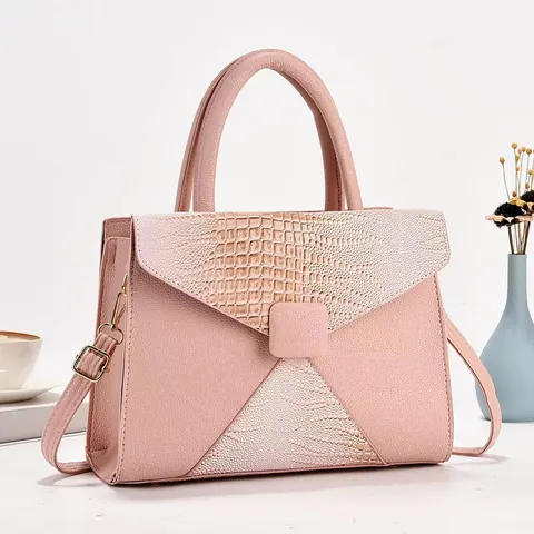 Women's Large PU Leather Tote Bag Crocodile Pattern Stitching Commuter Handbag With Shoulder Strap Fashion Crossbody Bag