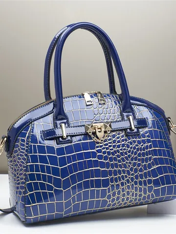 Women Luxury Crocodile Pattern Handbag Large Capacity PU Leather Shoulder Crossbody Bag Fashion Embossed Tote Purse