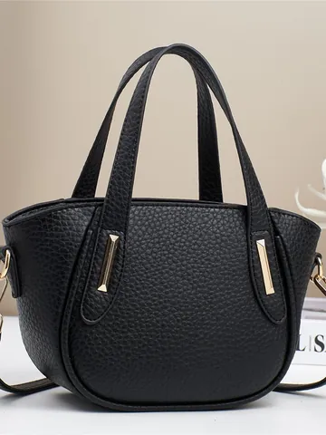 Damen Mode Litschikorn PU Leder Handtasche Lässig Große Kapazität Eimertasche Doppelgriff Schulter Umhängetasche Für Den Alltag