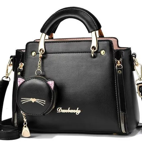 Mode PU-Leder Dames Handtas Met Kattenportemonnee Trendy Grote Capaciteit Schoudertas Crossbody Tas Voor Dagelijks Gebruik