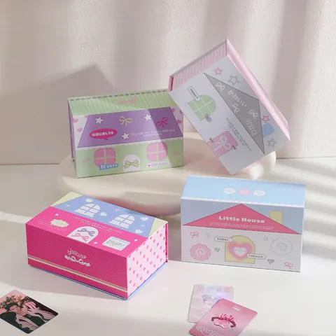 Caja de Almacenamiento de Papel Magnética con Forma de Casa Estilo Ins para Escritorio Organizador de Tarjetas Fotos de Idols