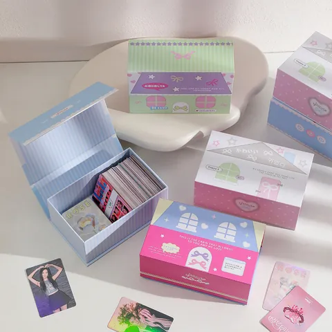 Caja de Almacenamiento de Papel Magnética con Forma de Casa Estilo Ins para Escritorio Organizador de Tarjetas Fotos de Idols