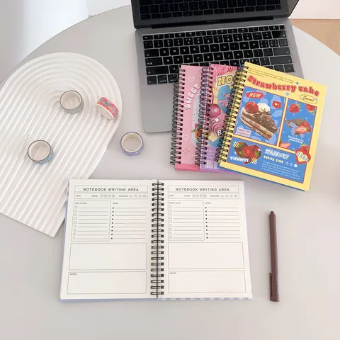 Quaderno a Spirale Con Illustrazione di Torte Dolci Dessert Carta Diario per Studenti Scuola Ufficio Scrittura