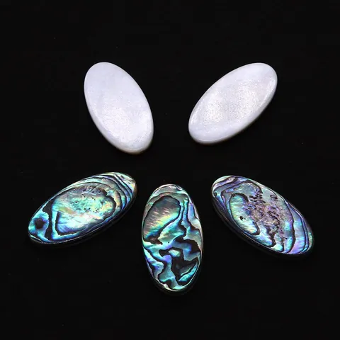 Natural Sea Shell Abalone Mother of Pearl Round Oval Square Rectangle Cabochons For DIY Jewelry Making Ring Accessories